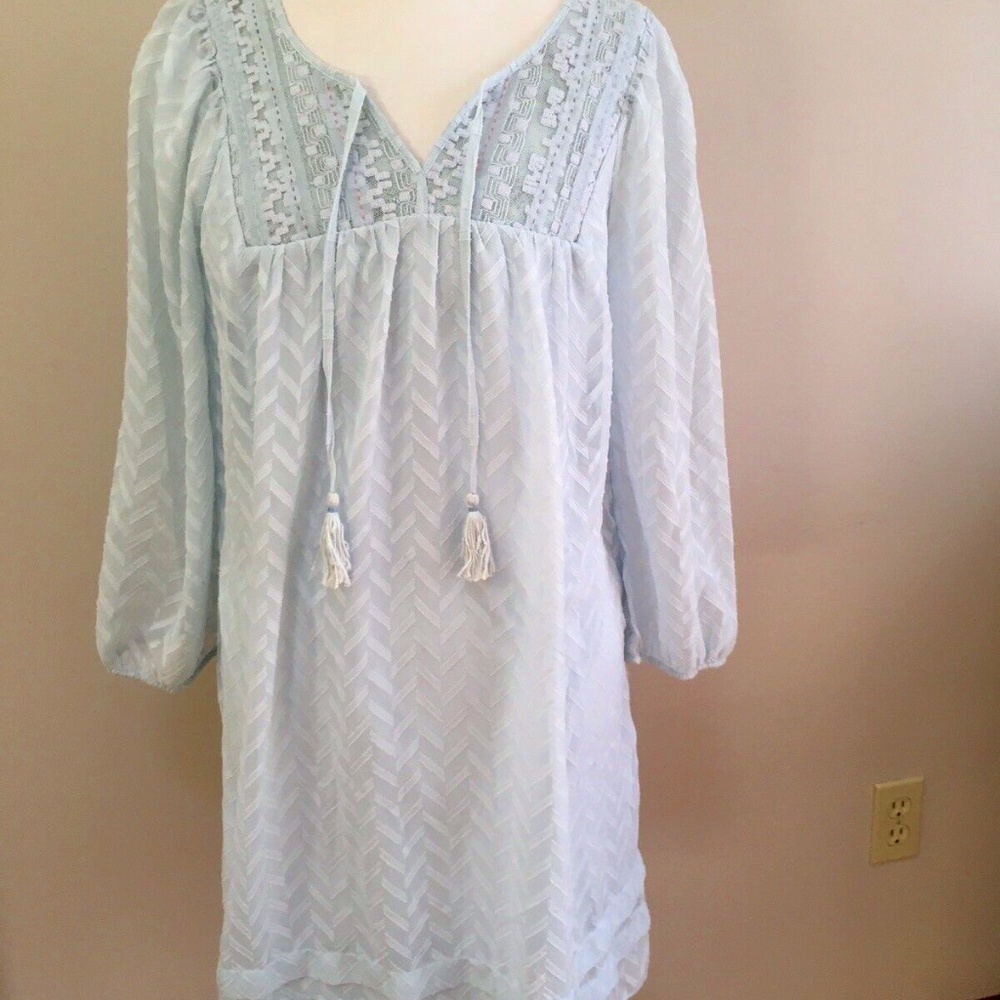 Anthropologie Maternity Dress, Light Blue, Medium